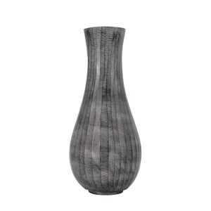Cedar & Sage Clopton Antique Grey Metal Fluted Vase