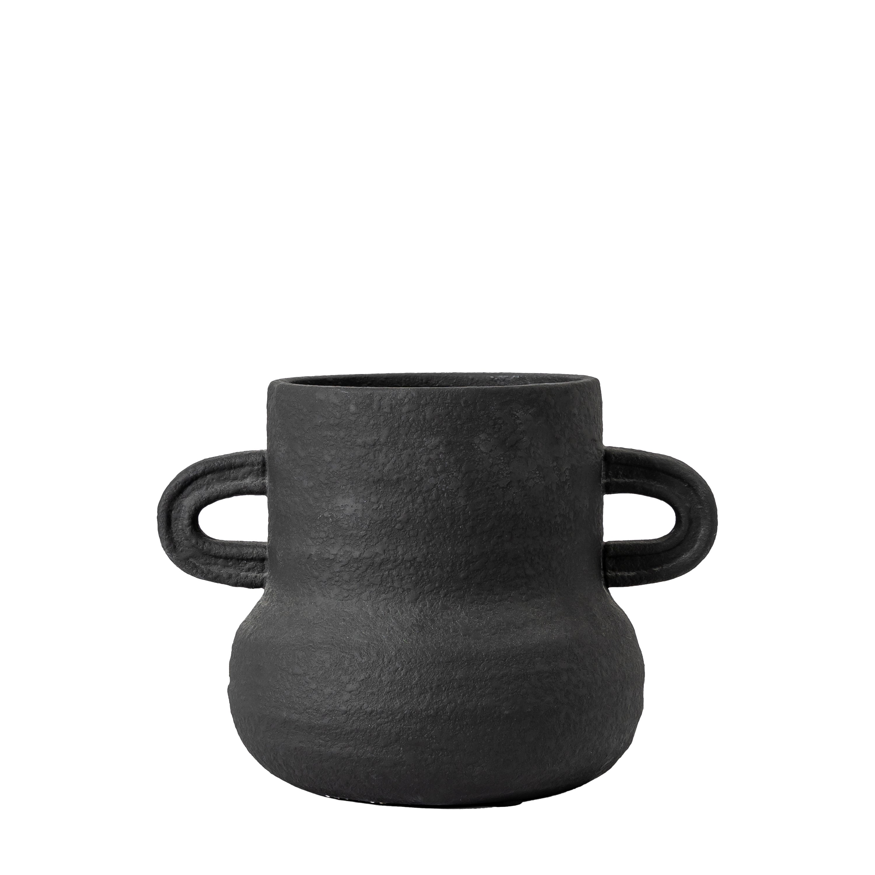 Etton Black Cement Vase Black