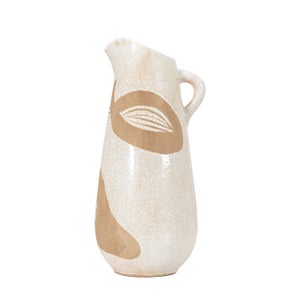 Cedar & Sage Colly Reactive Striped Stoneware Jug Vase