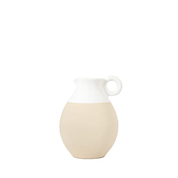 Frampton Glazed White Ceramic Jug Vase image 1 of 2