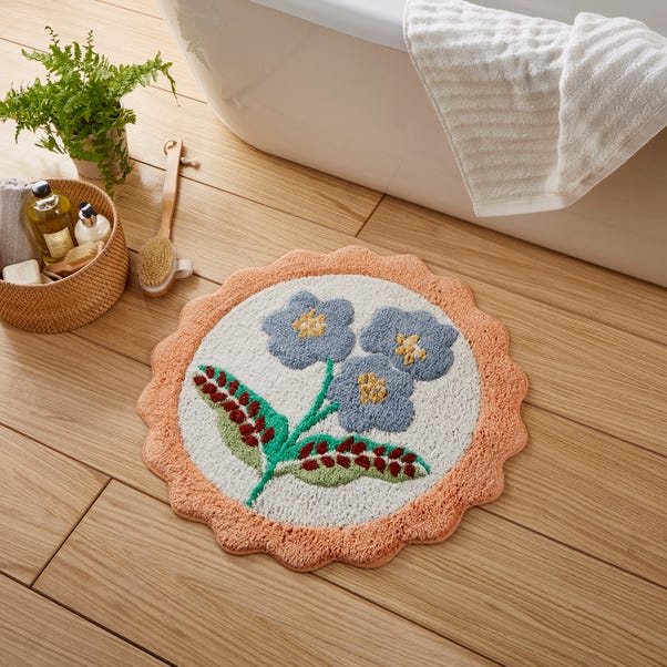 Heart and Soul Floral Round Bath Mat image 1 of 3