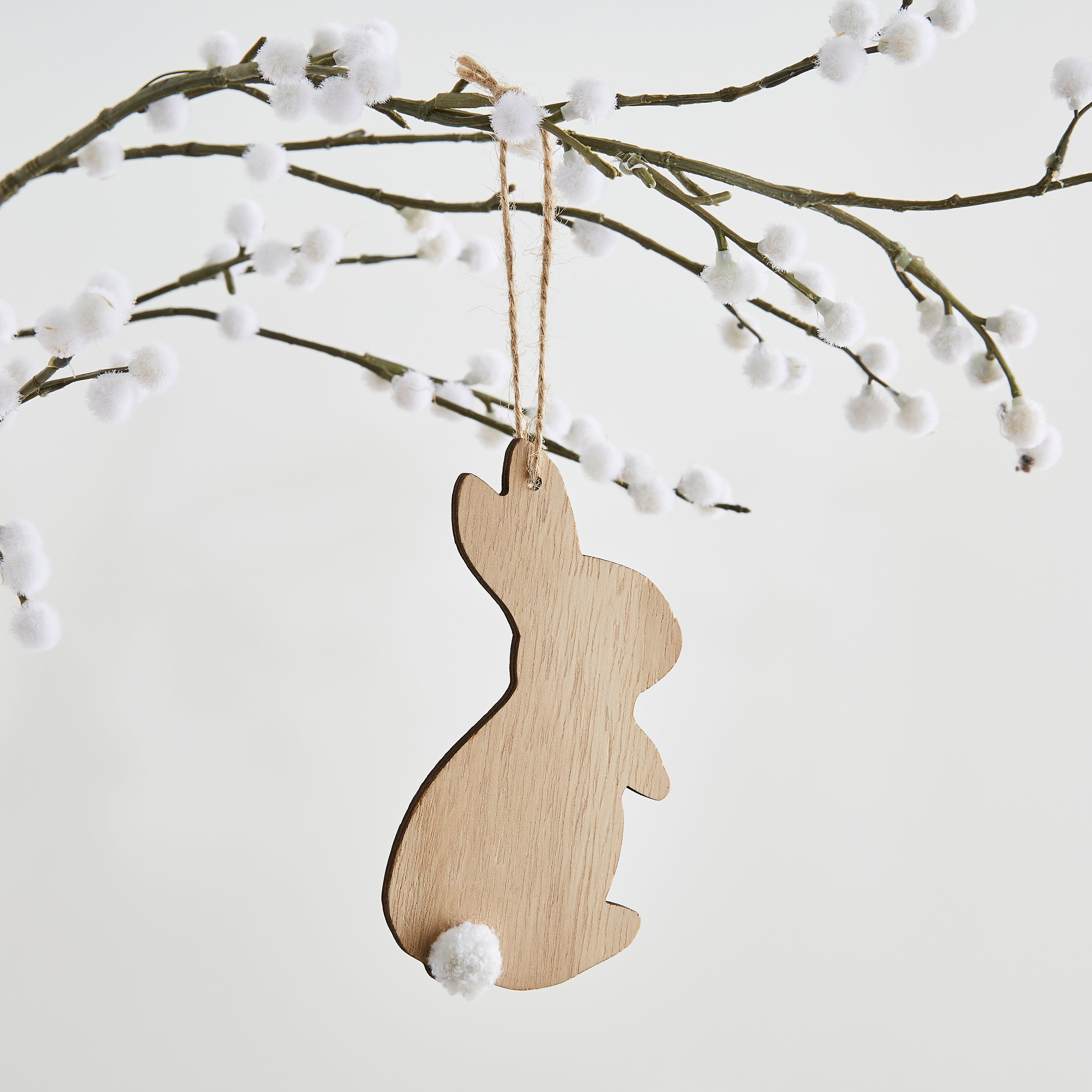 Decorative Wooden Bunny Ornament Natural