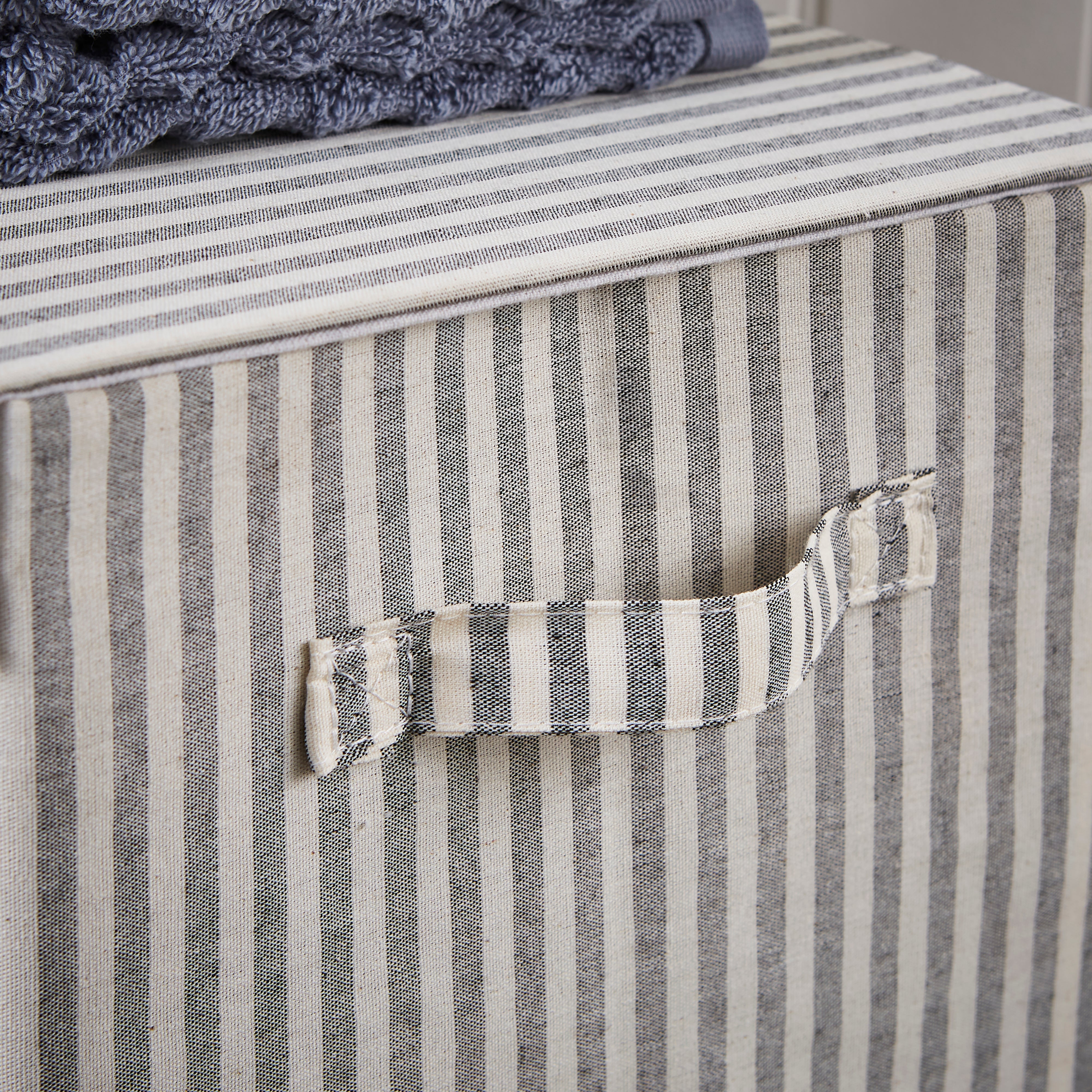 Coastal Stripe Laundry Basket | Dunelm