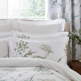 Dorma Purity Meadow Power Green Oxford Pillowcase Pair