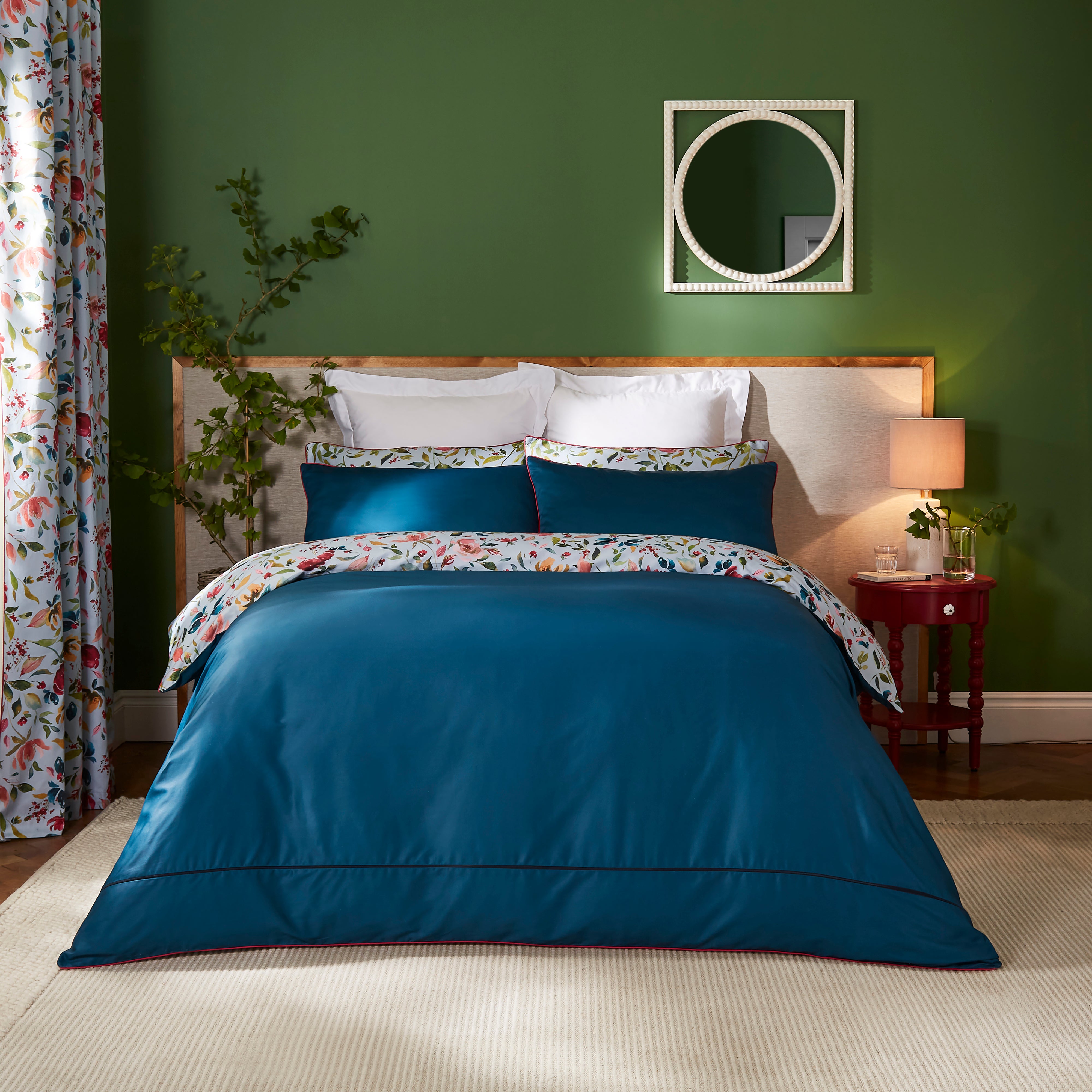 Dorma Modern Romance Vintage Blue 100% Cotton Duvet Cover & Pillowcase ...