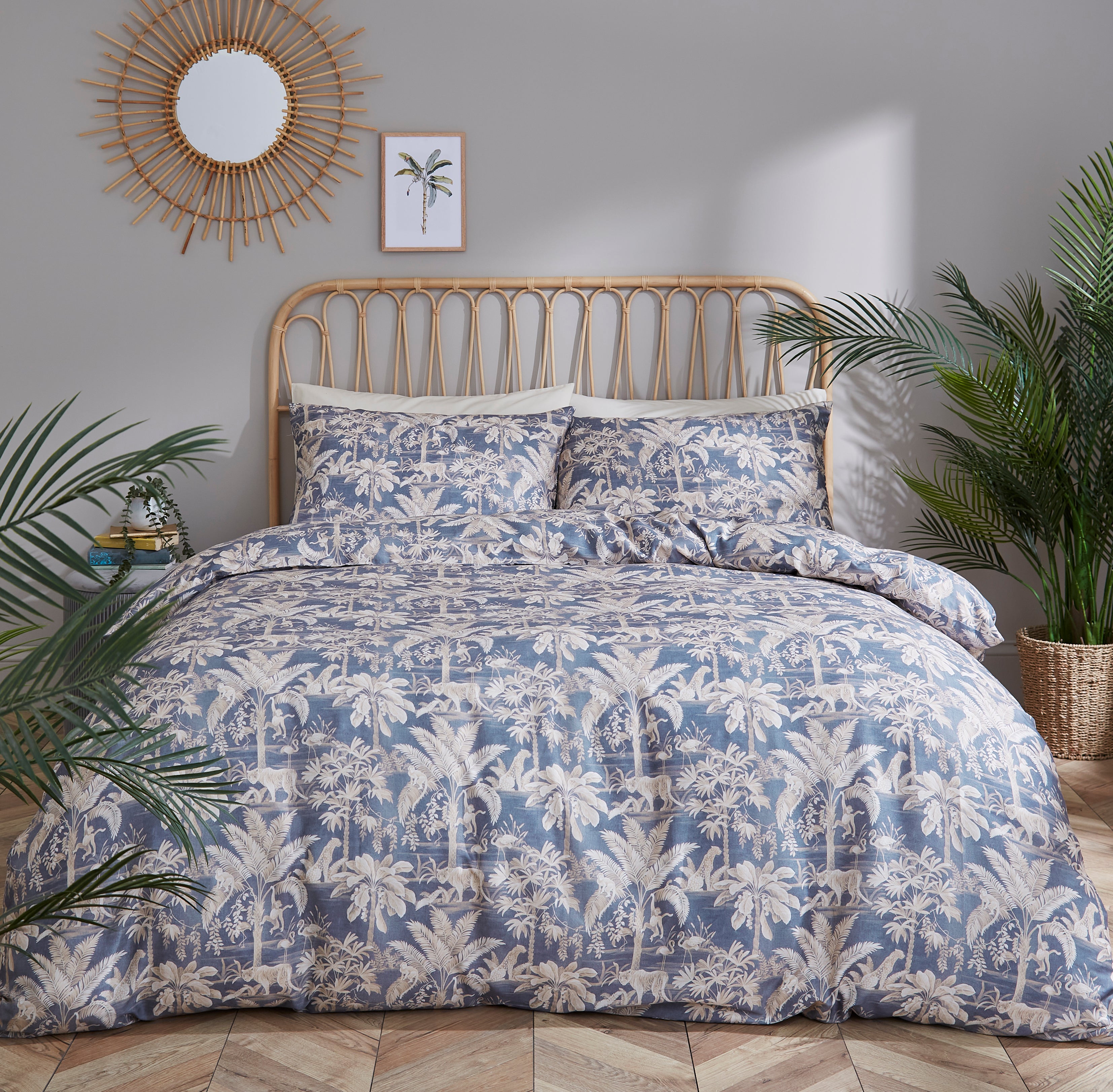 Luxe Jungle Duvet Cover Set Blue