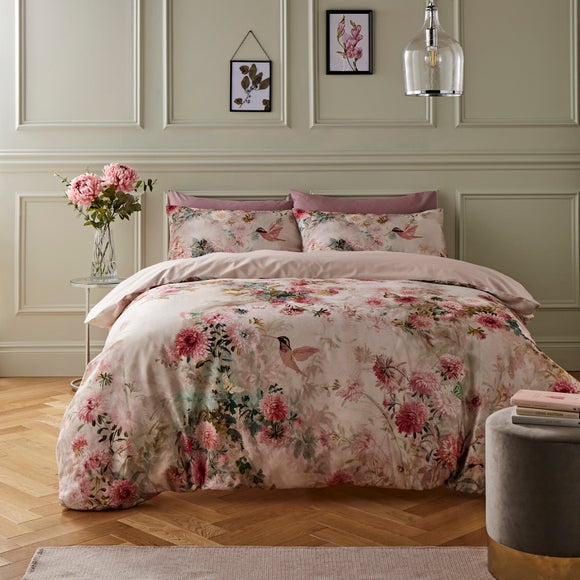 Aldridge Dramatic Floral Cotton Sateen Duvet Cover Set