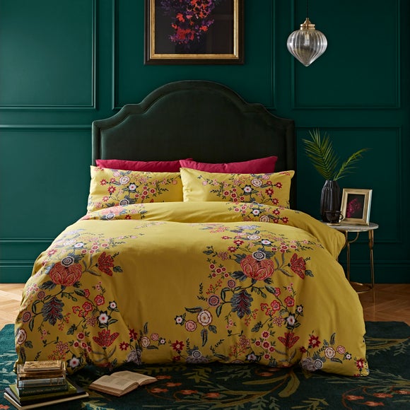 Tiverton Floral Trail Cotton Sateen Duvet Cover Set