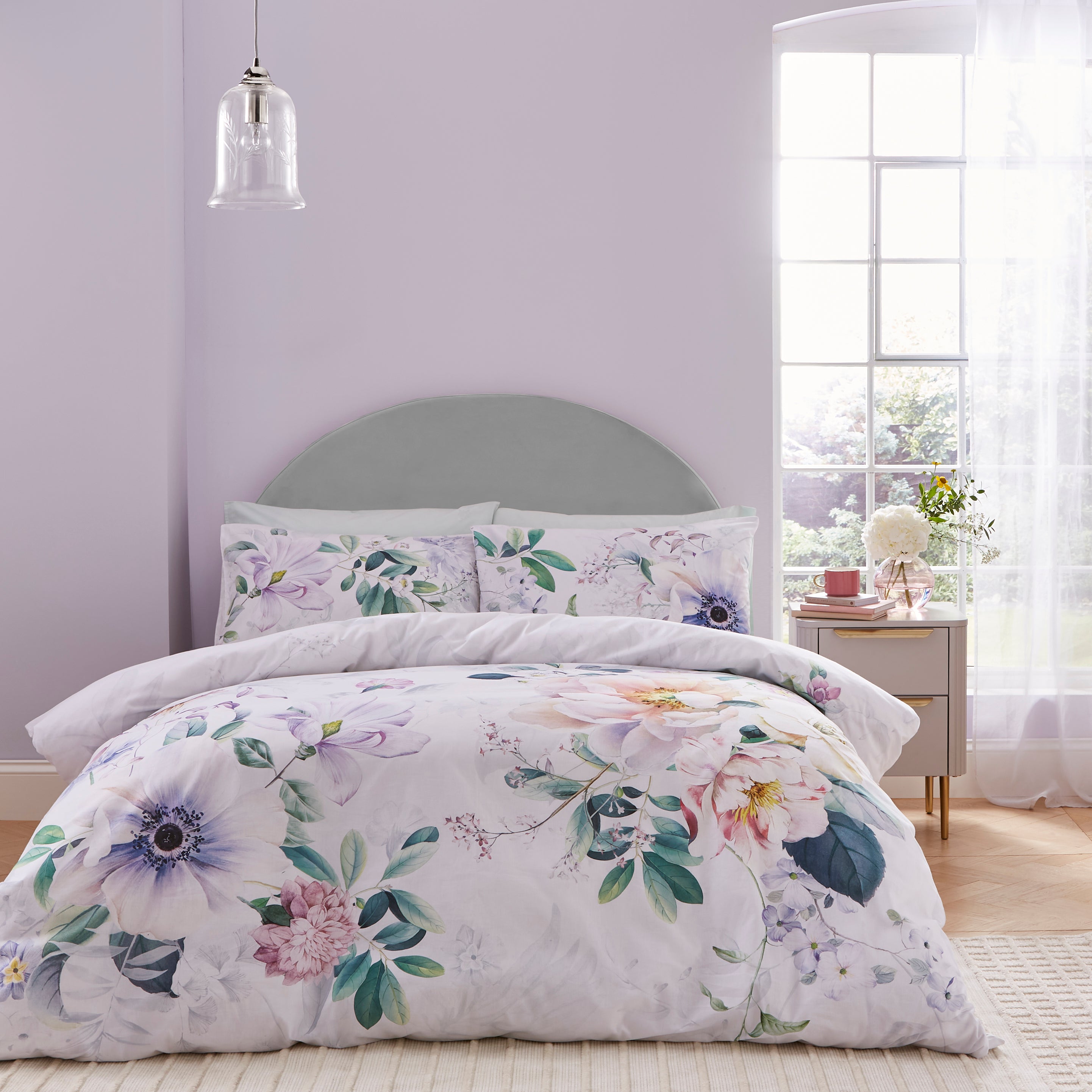 Tansy Floral Duvet Cover Set Off White