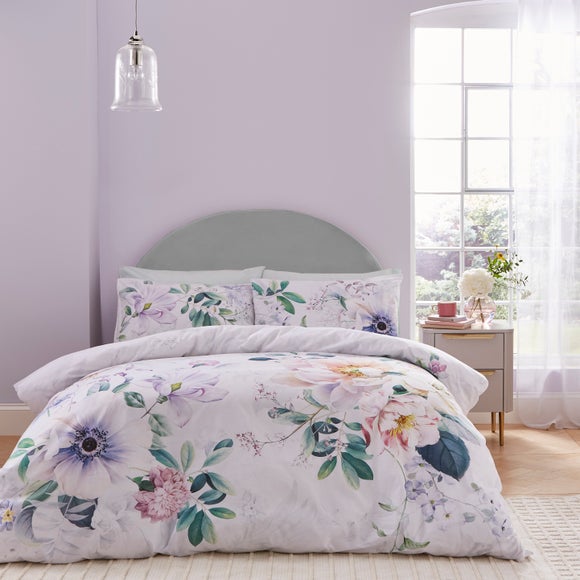 Tansy Floral Cotton Sateen Duvet Cover And Pillowcase Set