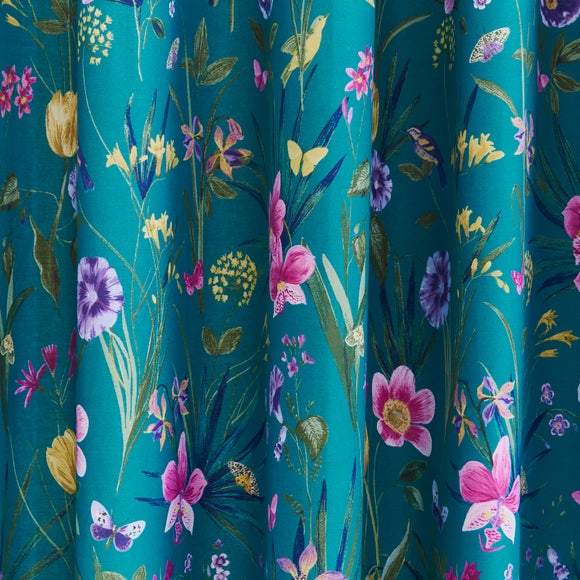 Fleur Teal Eyelet Curtains Dunelm   30862428 Alt02 