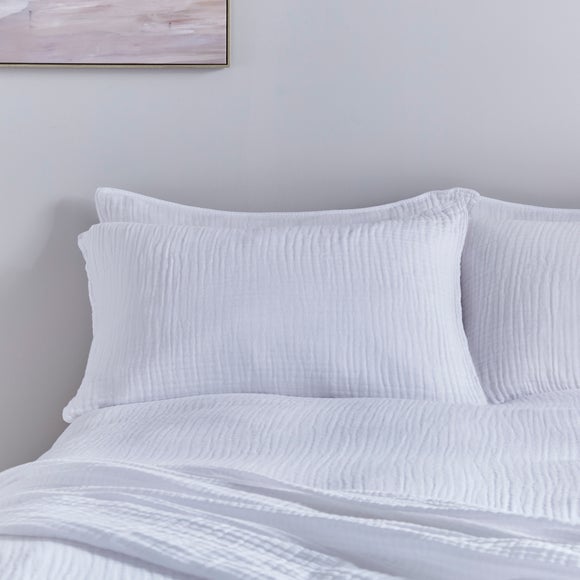 Cotton Muslin Standard Pillowcases Dunelm