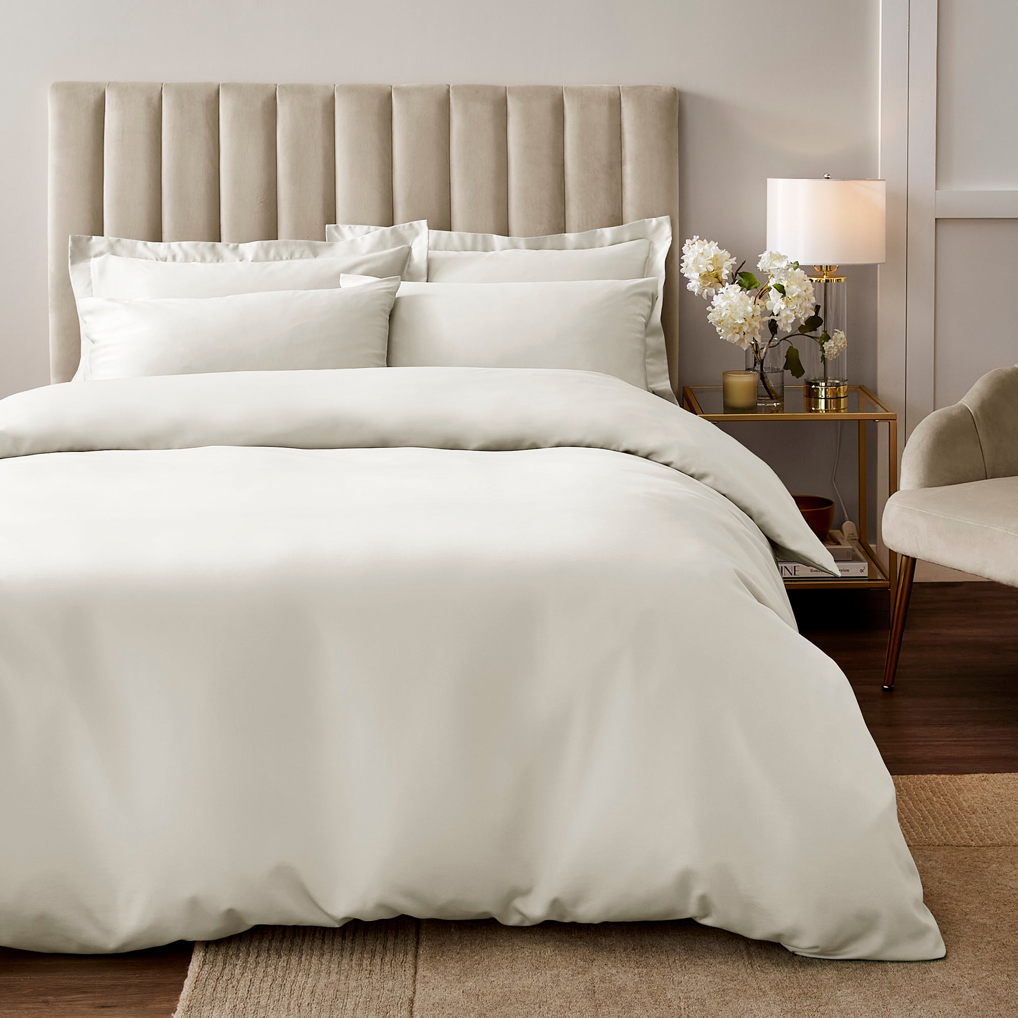Soft Silky Duvet Cover And Pillowcase Set Ivory