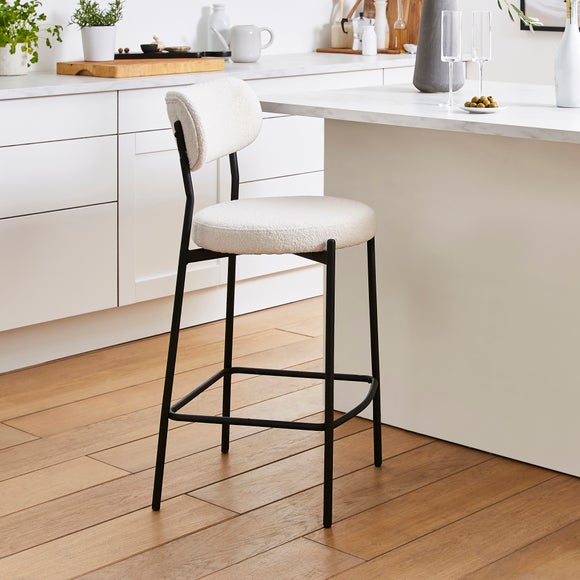 Laine Boucle Bar Stool Dunelm