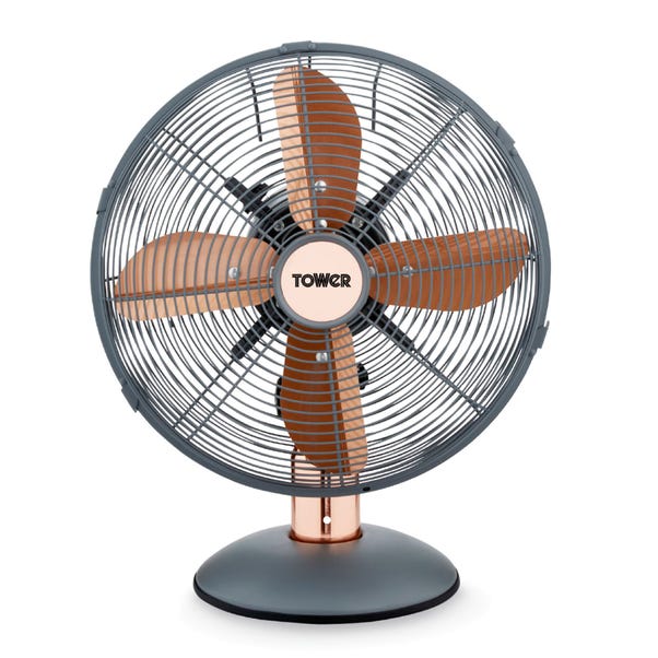 Tower Cavaletto 12" Rose Gold Desk Fan image 1 of 8