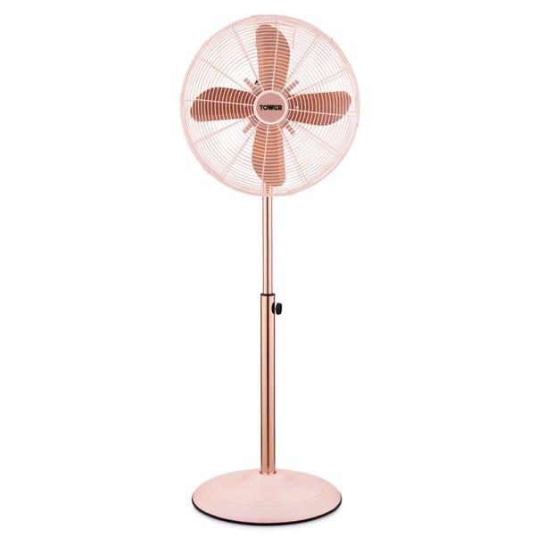 Tower Cavaletto 16" Rose Gold Pedestal Fan image 1 of 9