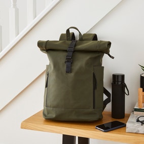 Roll Top Olive Backpack