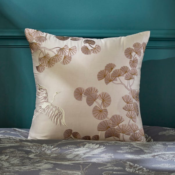 Dorma Gilded Crane Charcoal Cushion image 1 of 2