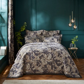 Dorma Gilded Crane Charcoal Bedspread