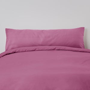 Non Iron Plain Dye Pink Bolster Pillowcase