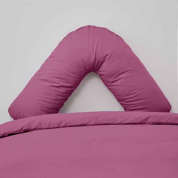 Non Iron Plain Dye Pink V Shaped Pillowcase