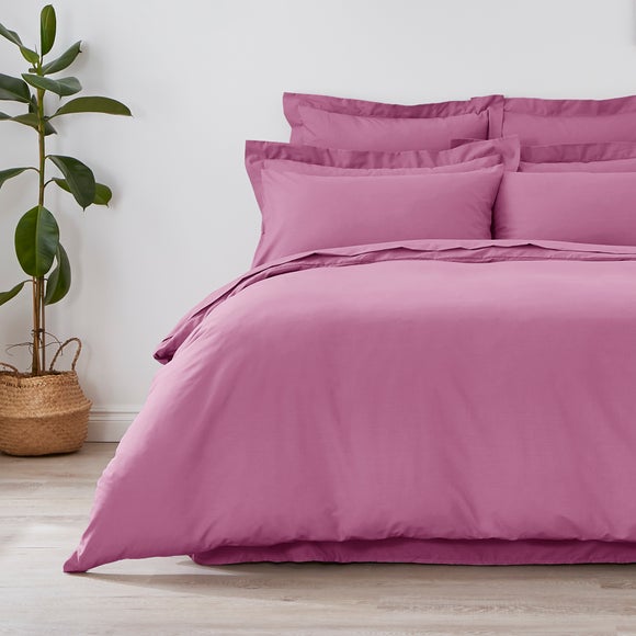 Non Iron Plain Dye Duvet Cover Pink