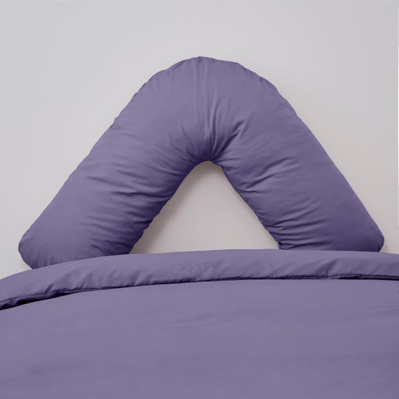 Non Iron Plain Dye Purple V Shaped Pillowcase Dunelm