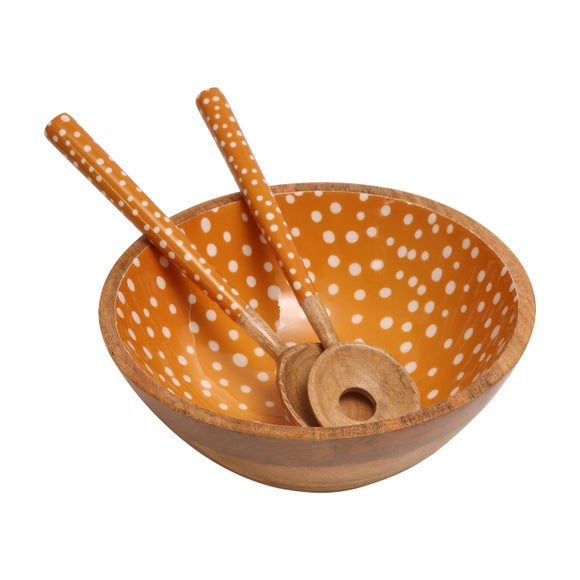 Photo 3 of Dexam Sintra Mango Wood Spotted Salad Bowl