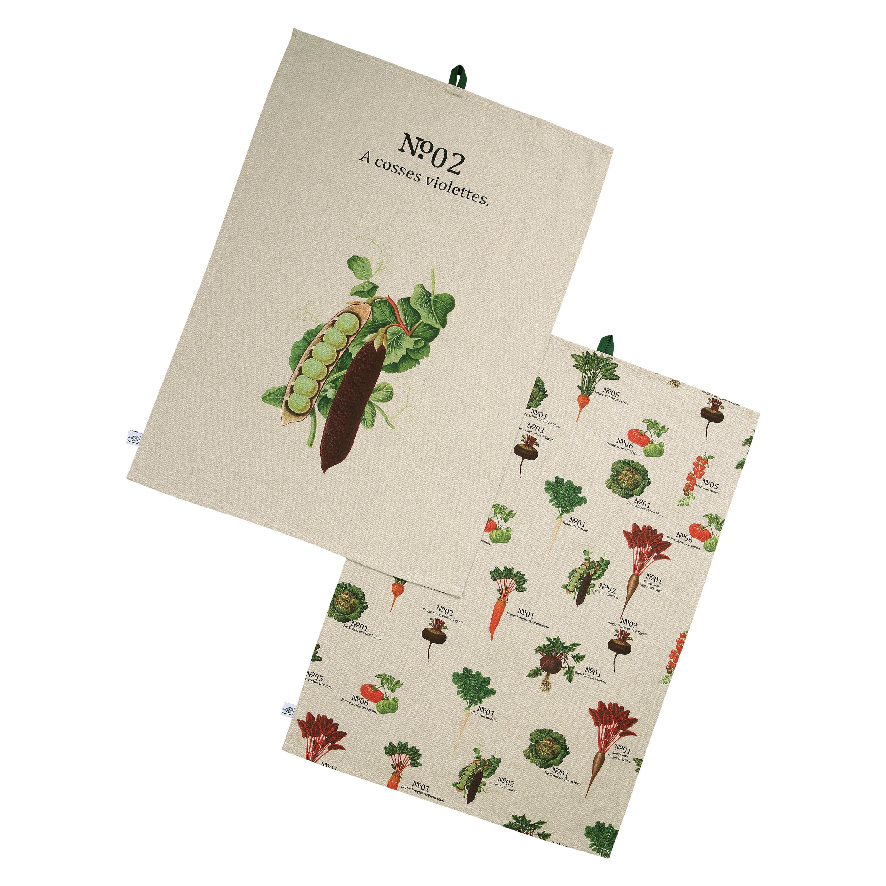 Rhs By Dexam Benary Vegetables Set Of 2 Tea Towels Natural