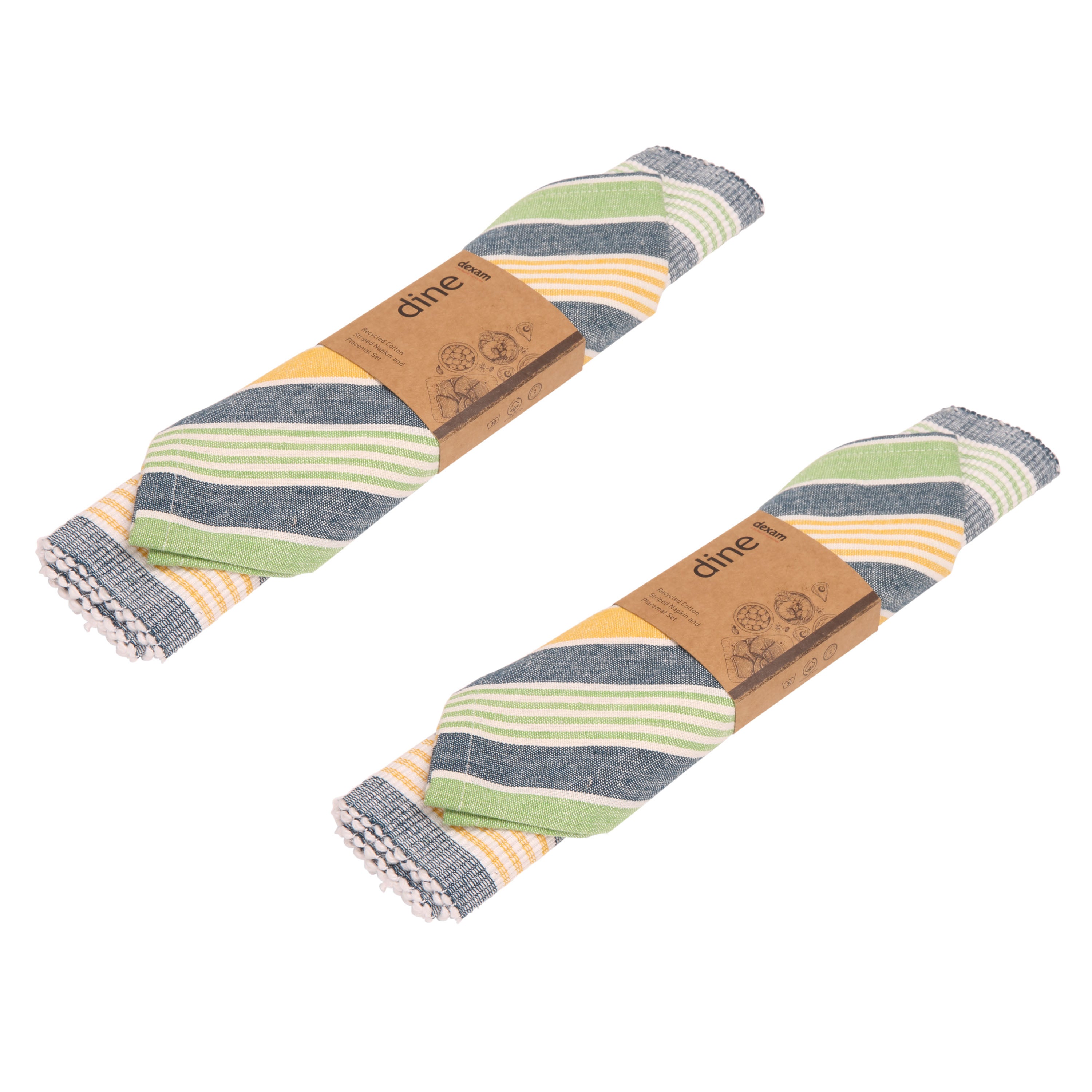 Dexam Set of 2 Sintra Cotton Striped Napkins & Placemats