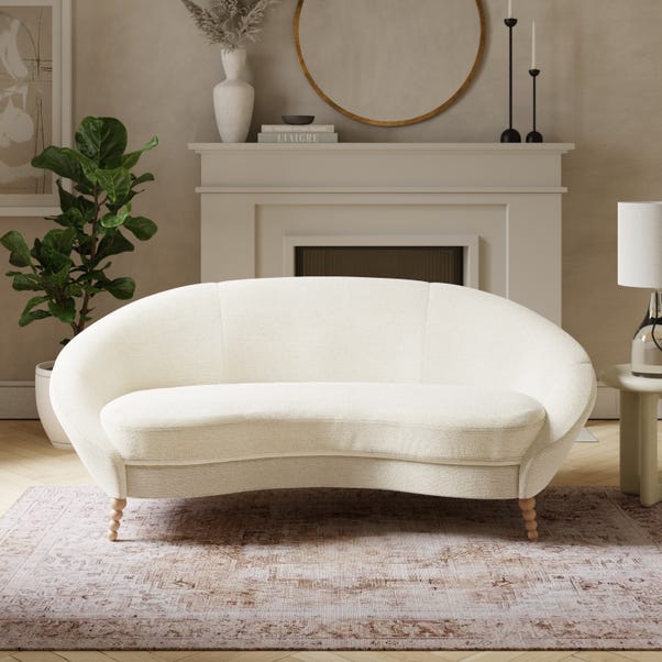 Ivy Chunky Soft Chenille 3 Seater Sofa, Ivory image 1 of 9