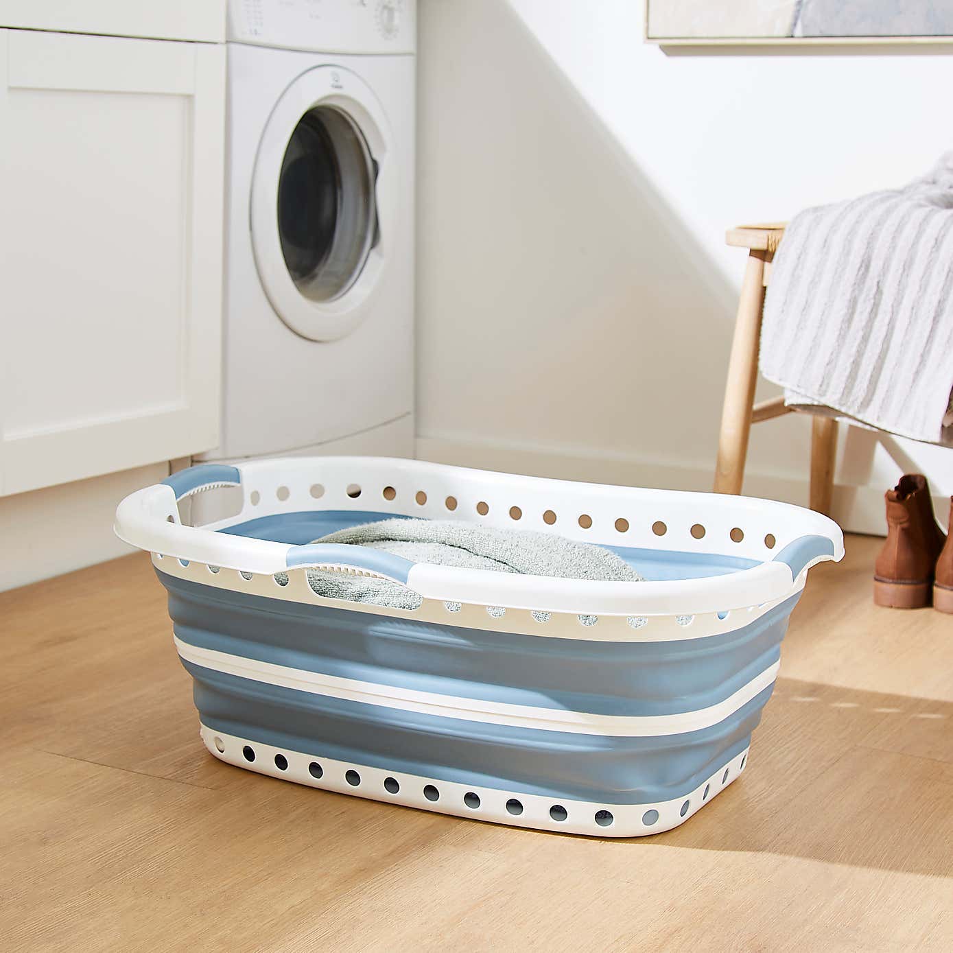 Collapsible Hip Laundry Basket | Dunelm