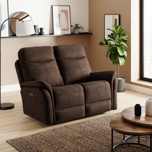 Monte Faux Suede Power Recliner 2 Seater Sofa image 1 of 8
