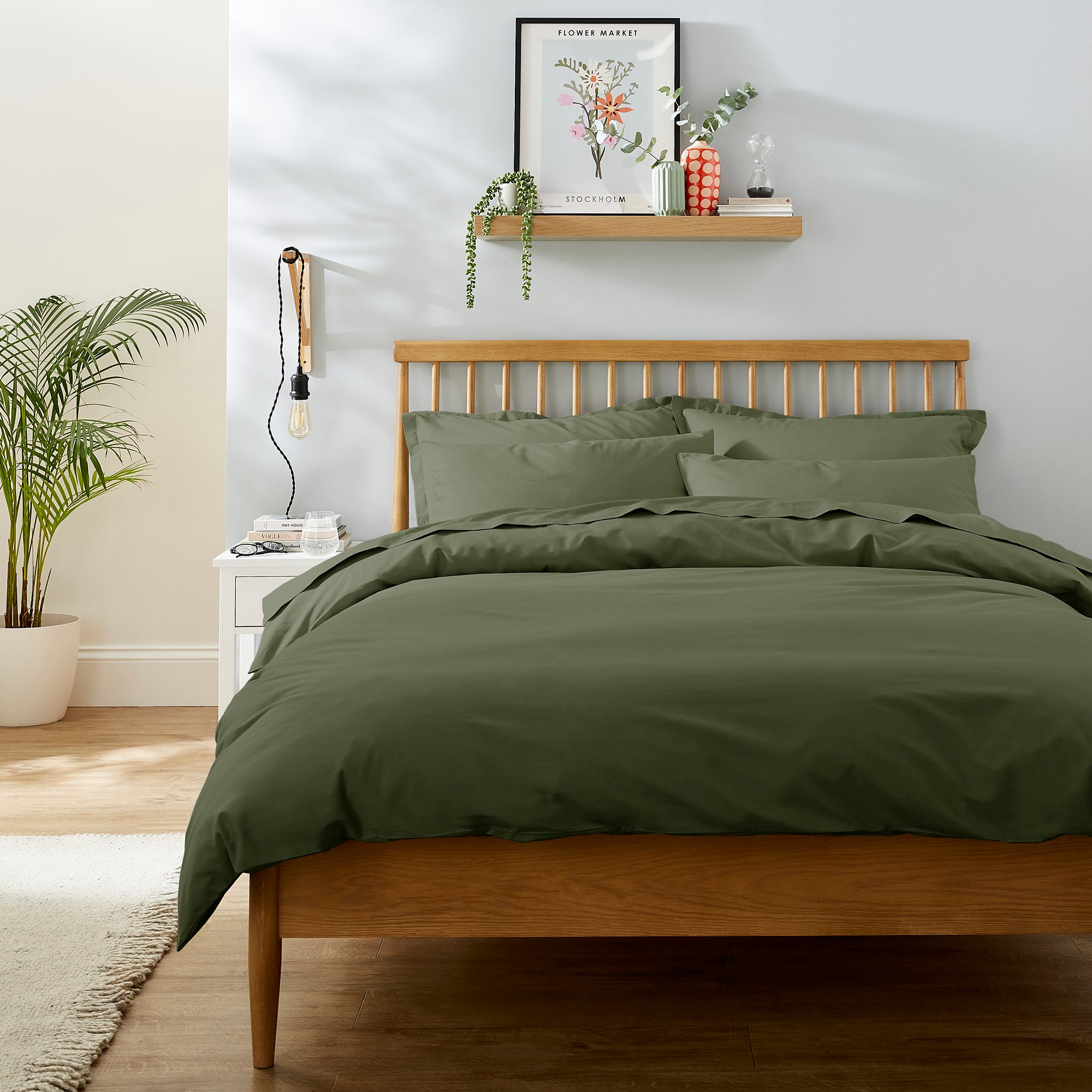 Pure Cotton Plain Dye Duvet Cover Olive