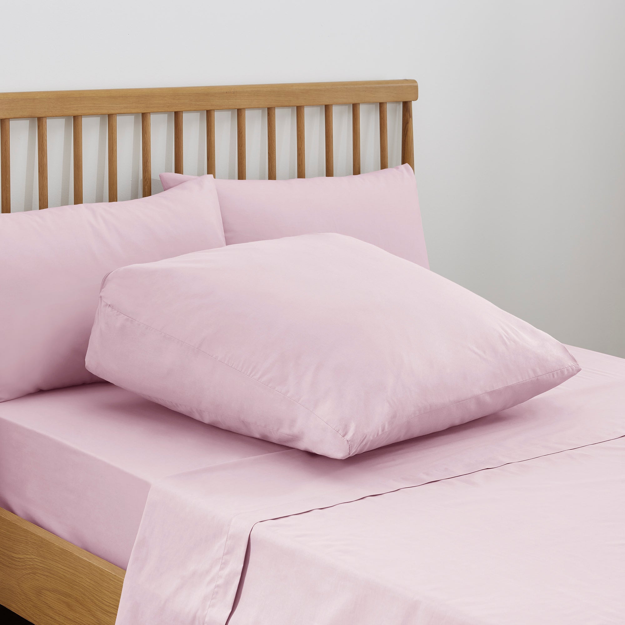 Pure Cotton Plain Dye Wedge Pillowcase Baby Pink