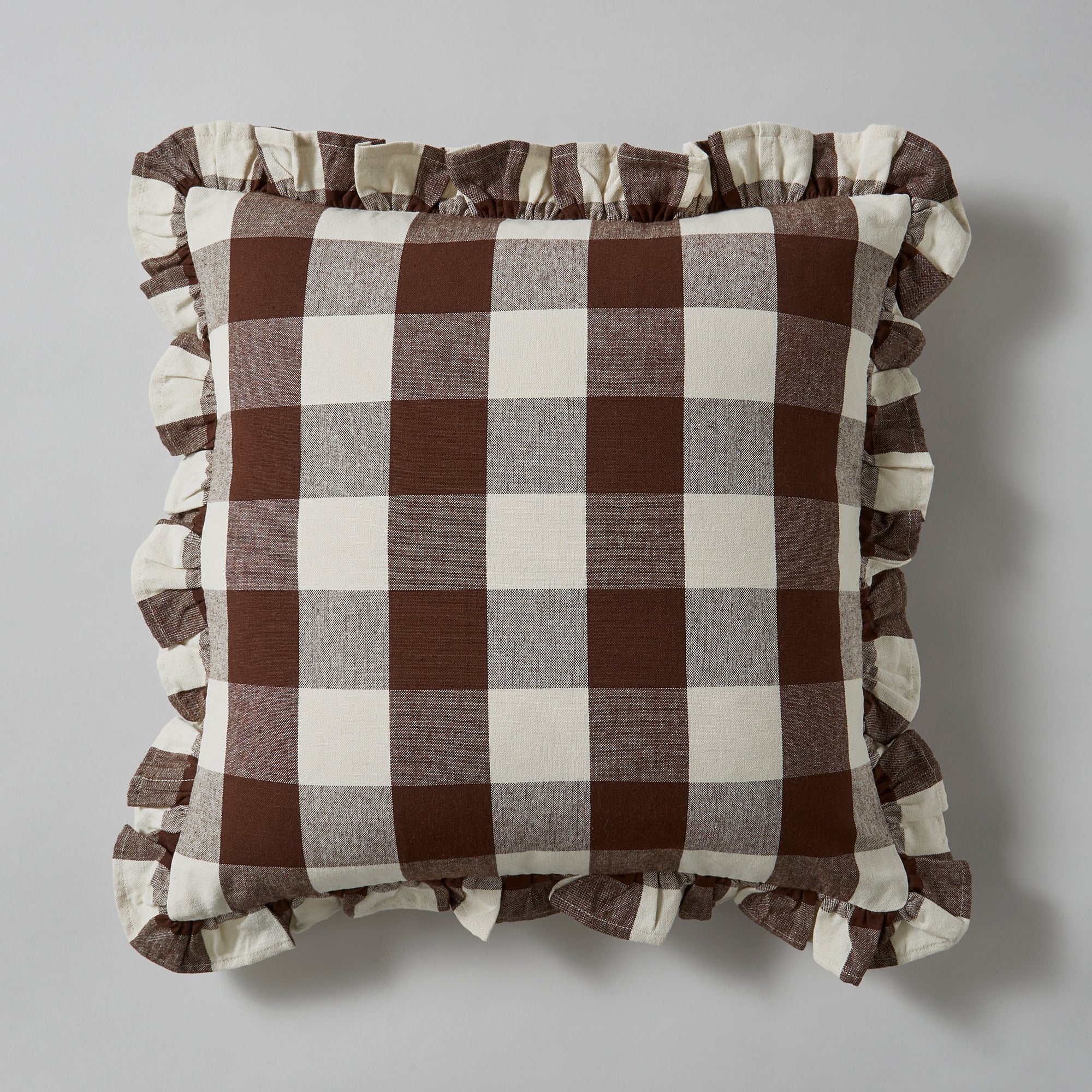 Frilled Check Cushion Pinecone Pinecone