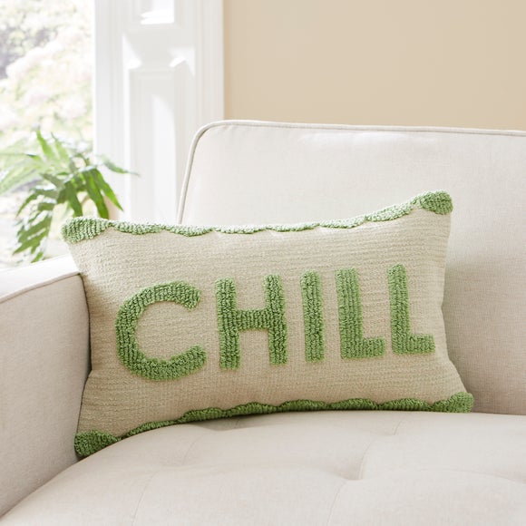 Chill Bright Slogan Cushion Dunelm