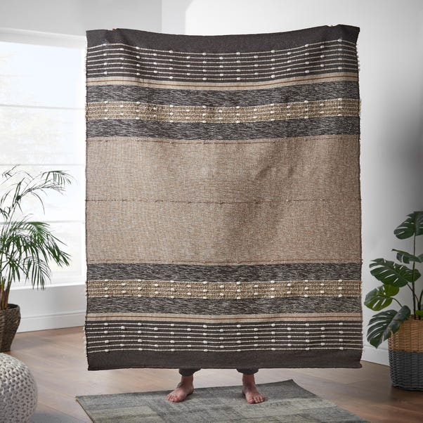Luxe Brown Woven Throw  image 1 of 2