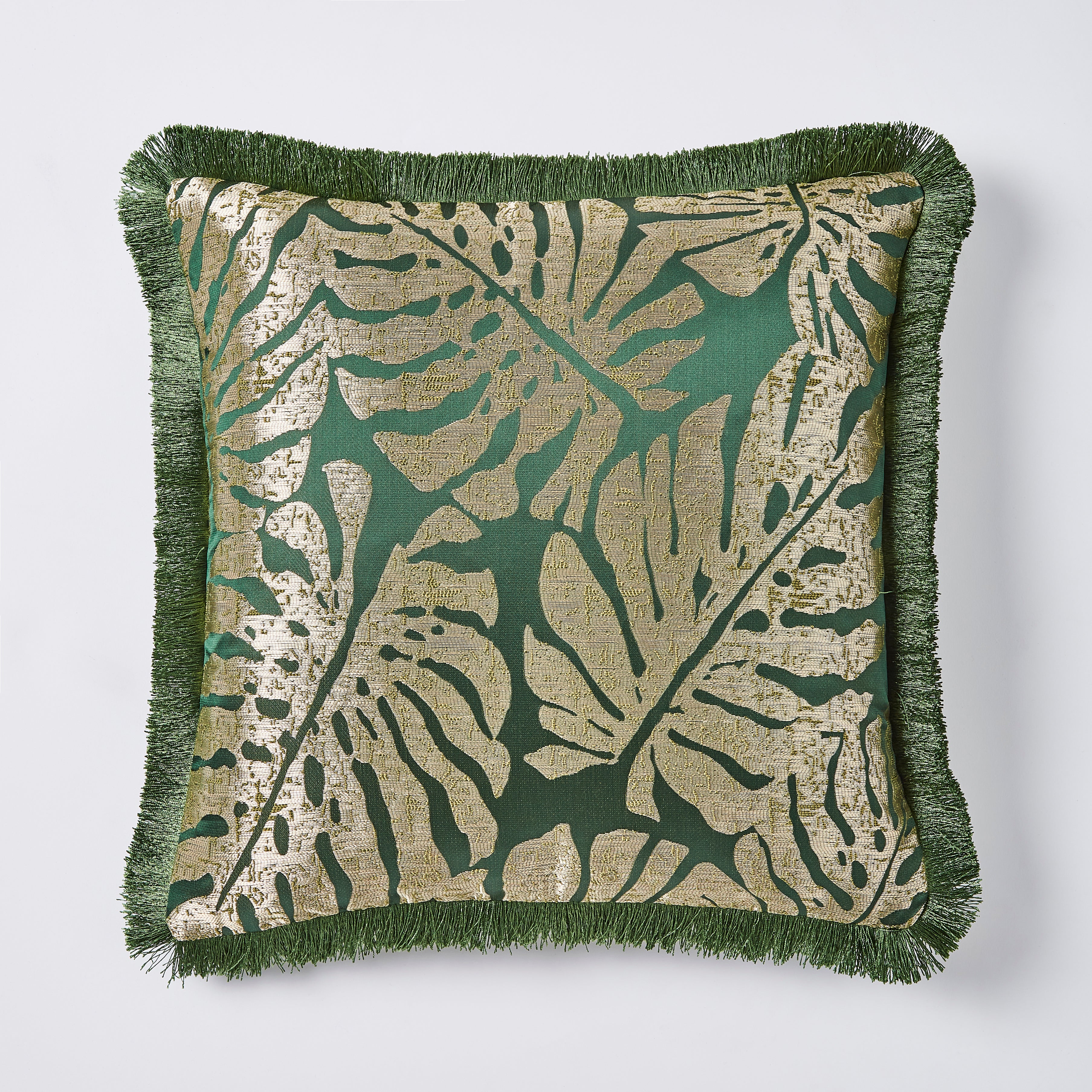 Luxe Jacquard Palm Cushion