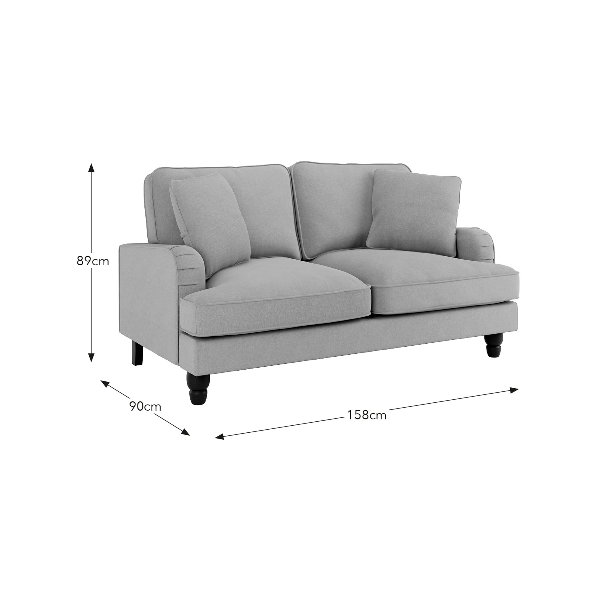 Beatrice Flatweave Grey 2 Seater Sofa | Dunelm