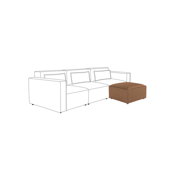 Modular Arne Faux Leather Footstool image 1 of 6