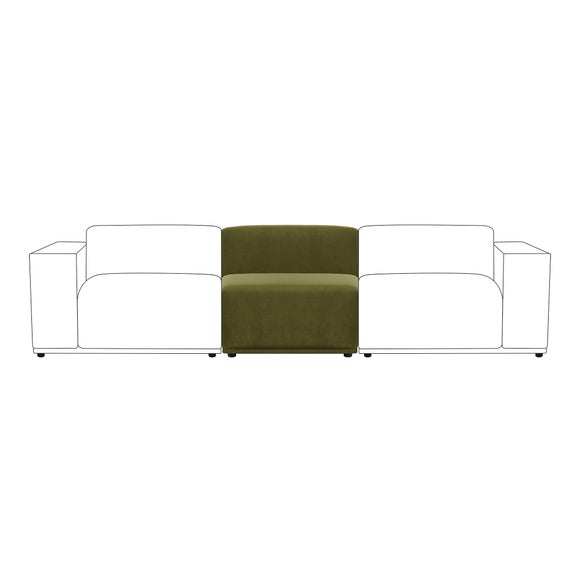 Modular Cruz Velvet Armless Seat