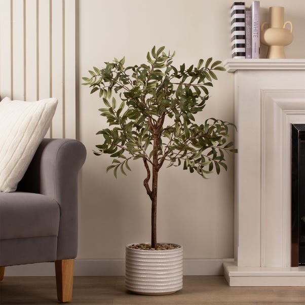 Artificial Olive Tree in White Ceramic Plant Pot image 1 of 3