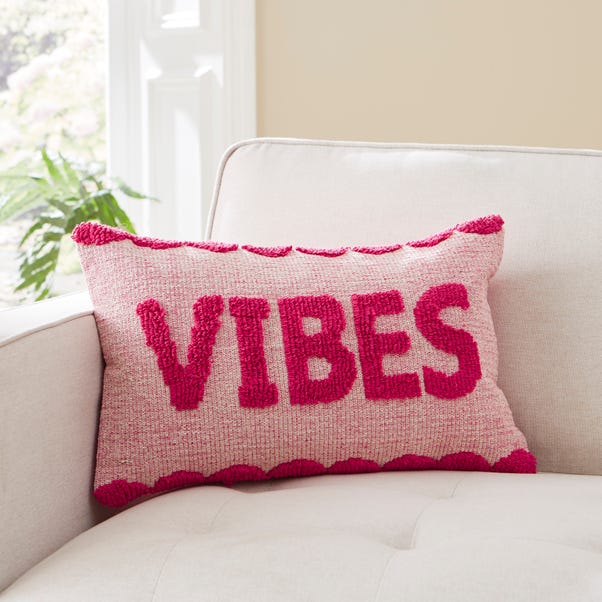 Vibes Bright Slogan Cushion  image 1 of 5