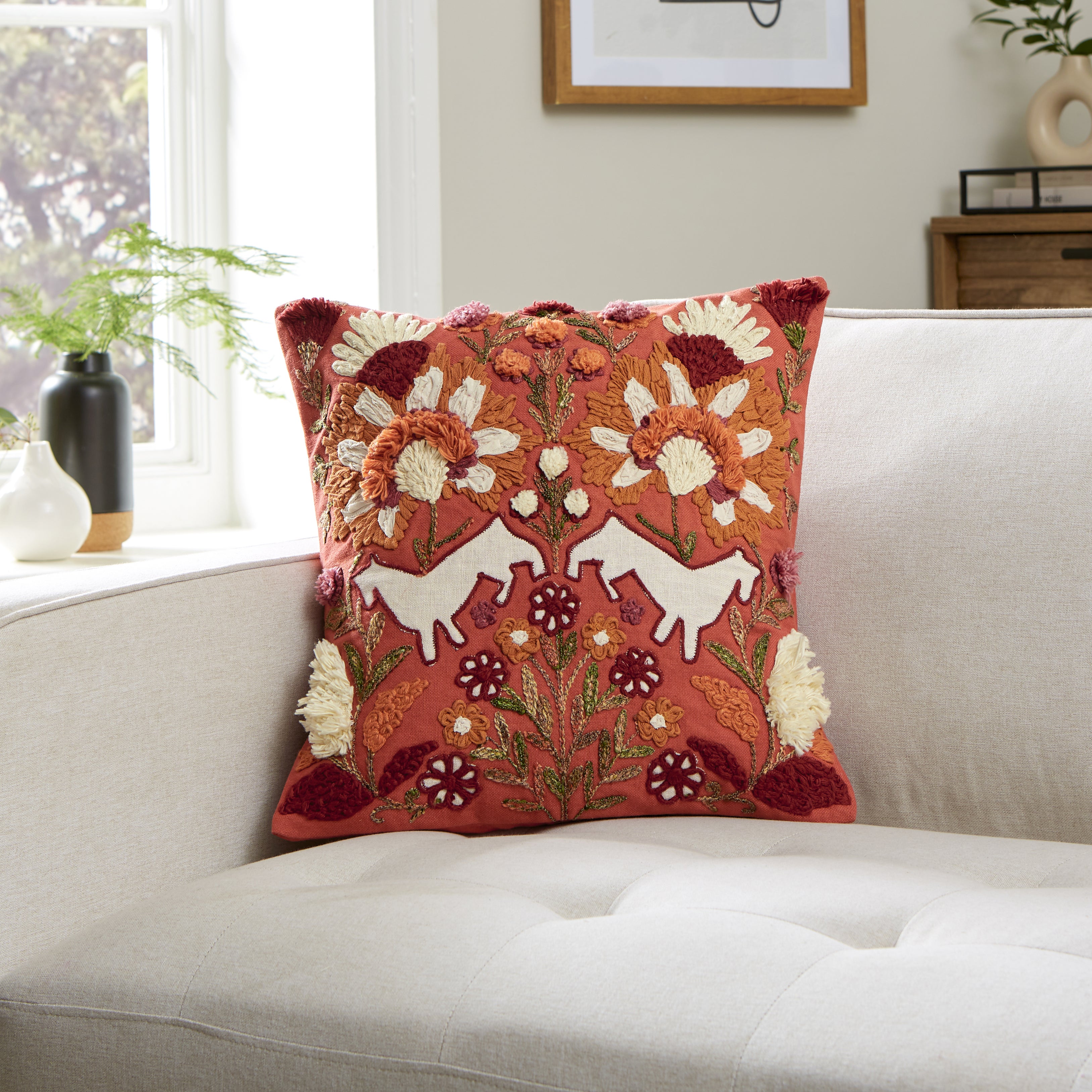 Unicorn Embroidered Cushion