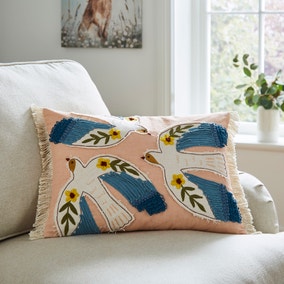 Heart Soul Applique Birds Cushion, 30x50