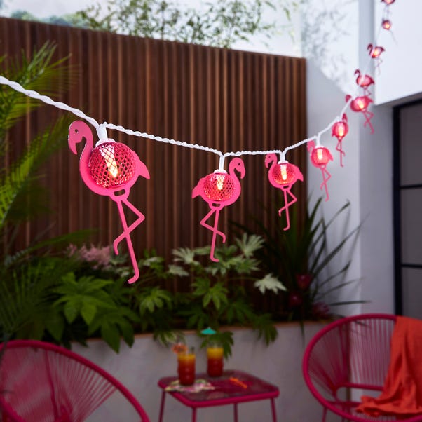 Flamingo 10 LED Indoor Outdoor Solar String Lights image 1 of 3