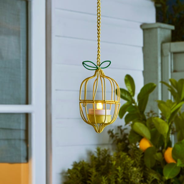Hanging Lemon LED Indoor Outdoor Solar Tea Light image 1 of 3