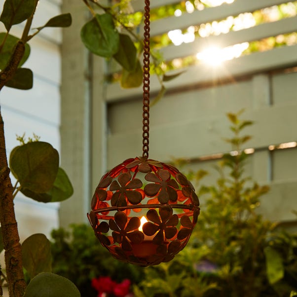 Hanging Flower LED Indoor Outdoor Solar Tealight Holder image 1 of 2