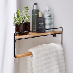 Compact Living Corner Shelf With Towel Rail
